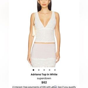 Superdown Adriana White Sequin Top